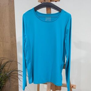 Hang Ten Long Sleeve Performance Tee - Turquoise Blue